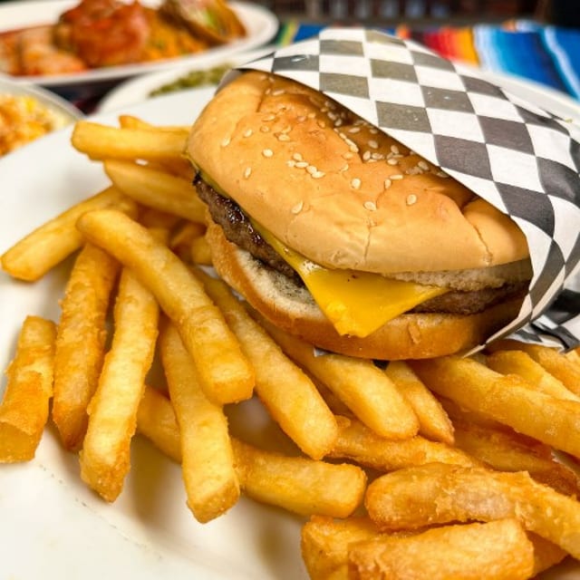 Hamburger and Fries.